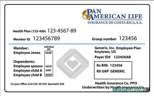 Cartão de seguro saúde da Costa Rica baixar para verificação